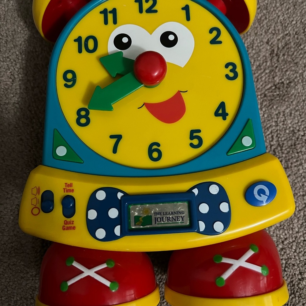 Red feet Vintage Telly the Time teaching clock by learning journey - Picture 2 of 4